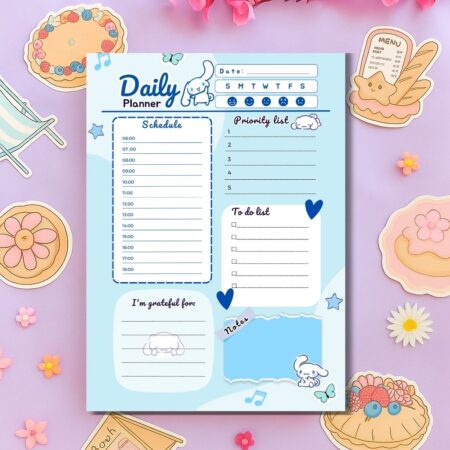 Light Blue Themed Daily Planner